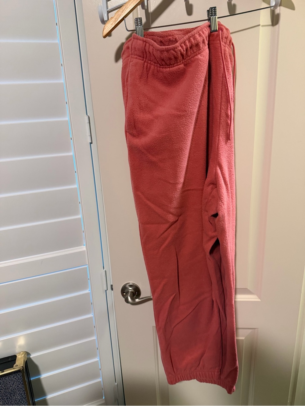 Nike Coral Fleece Joggers with Black Swoosh - Picture 2 of 4